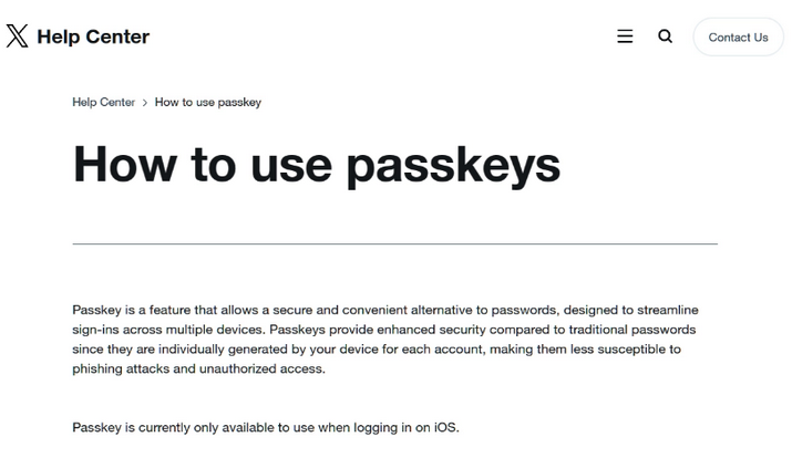 崇阳苹果维修店铺分享iOS用户如何通过通行密钥(Passkey)登录 